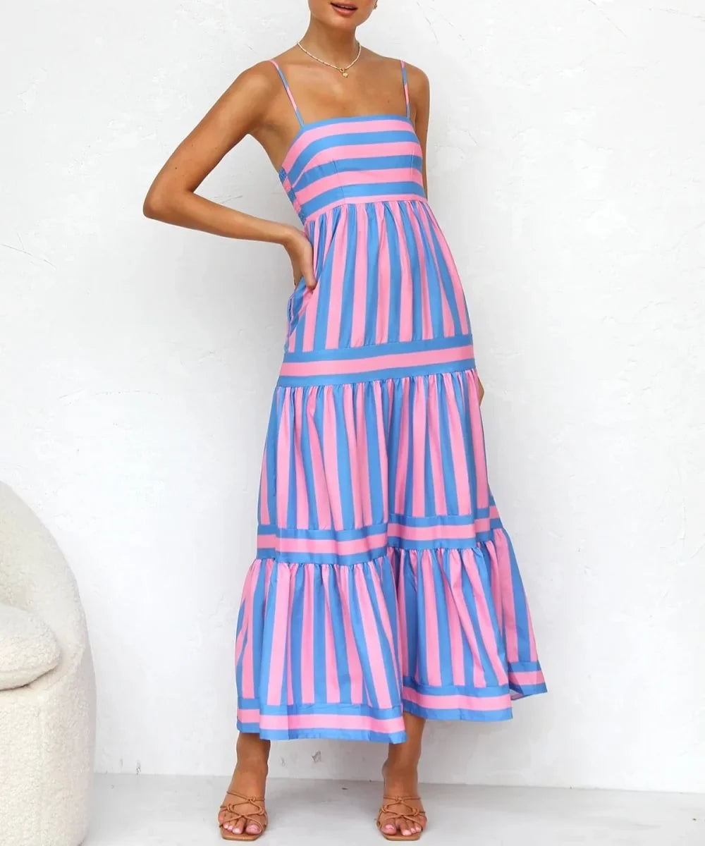 Pien | Comfy Candy streep maxi jurk